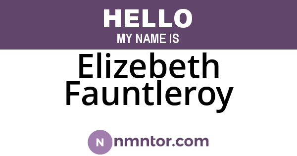 Elizebeth Fauntleroy