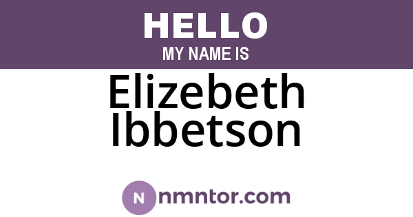 Elizebeth Ibbetson