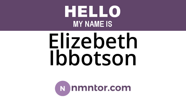 Elizebeth Ibbotson