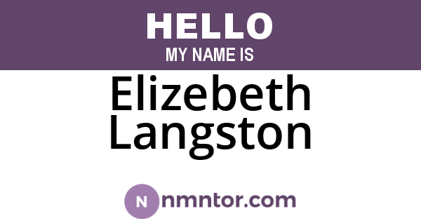 Elizebeth Langston