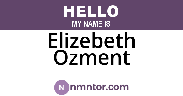 Elizebeth Ozment