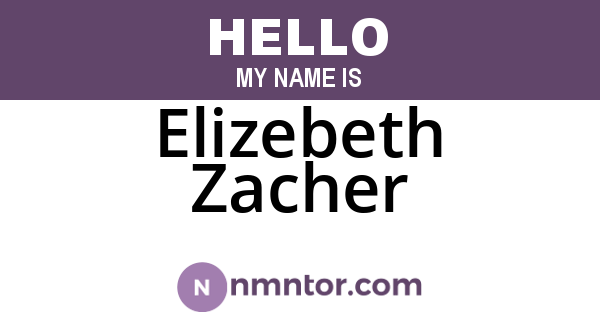 Elizebeth Zacher