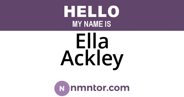 Ella Ackley
