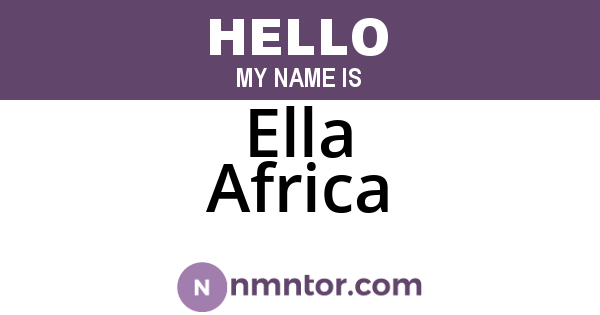 Ella Africa