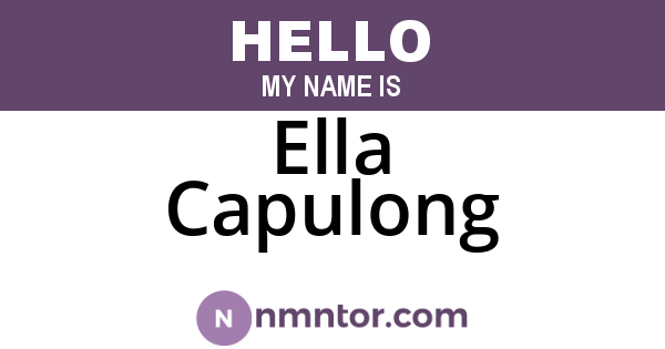 Ella Capulong