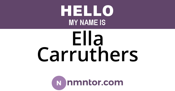 Ella Carruthers