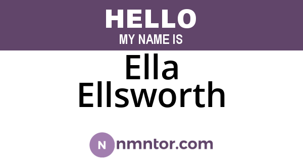 Ella Ellsworth