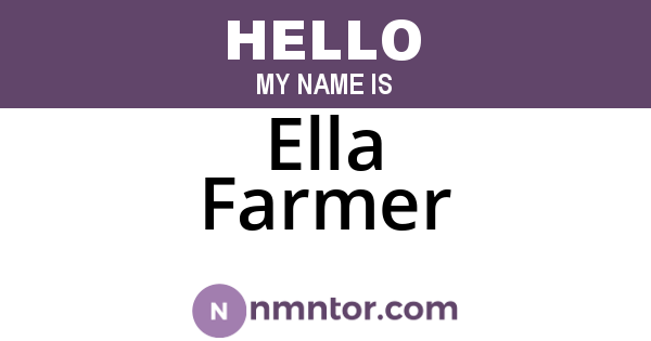 Ella Farmer
