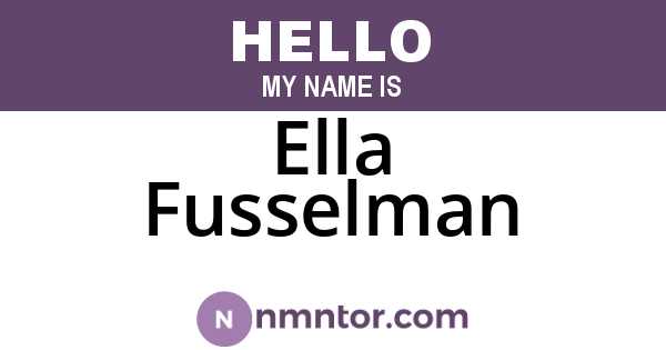 Ella Fusselman