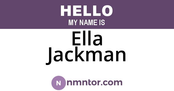 Ella Jackman