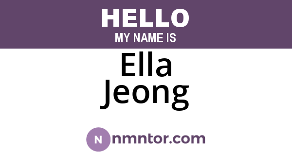 Ella Jeong