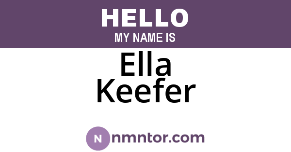 Ella Keefer