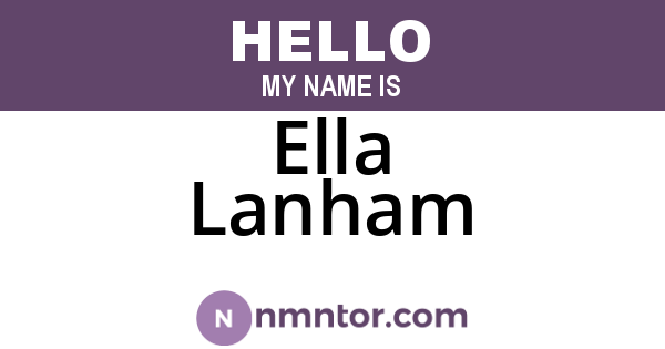 Ella Lanham