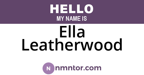 Ella Leatherwood