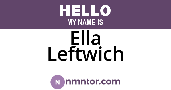 Ella Leftwich