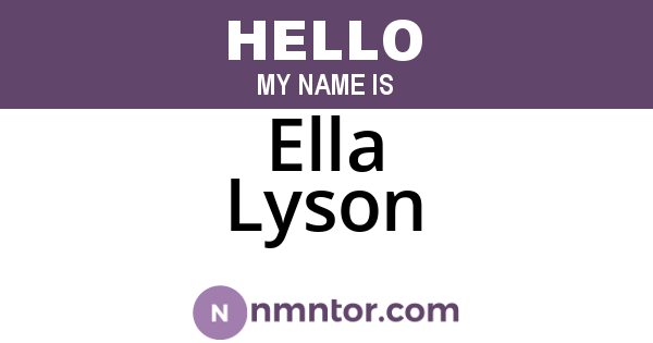 Ella Lyson