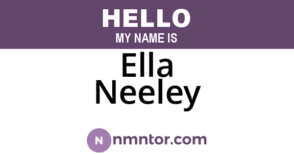 Ella Neeley