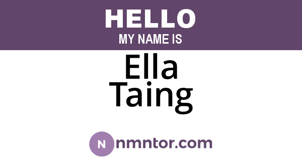 Ella Taing