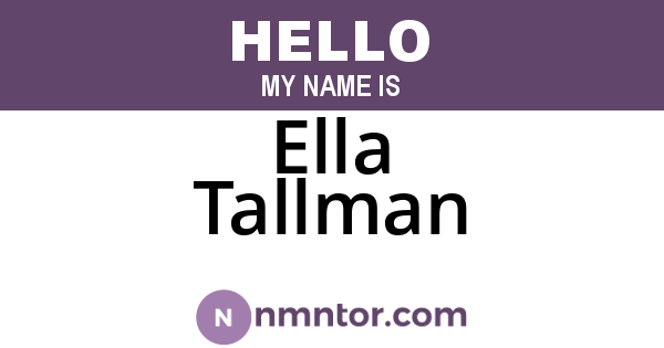 Ella Tallman