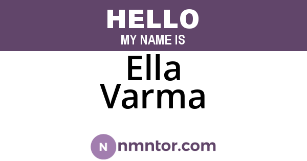 Ella Varma