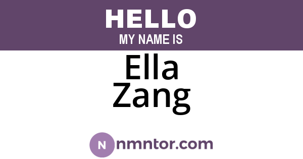 Ella Zang