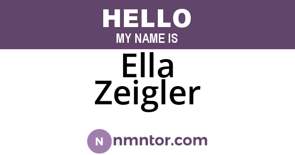 Ella Zeigler