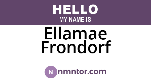 Ellamae Frondorf