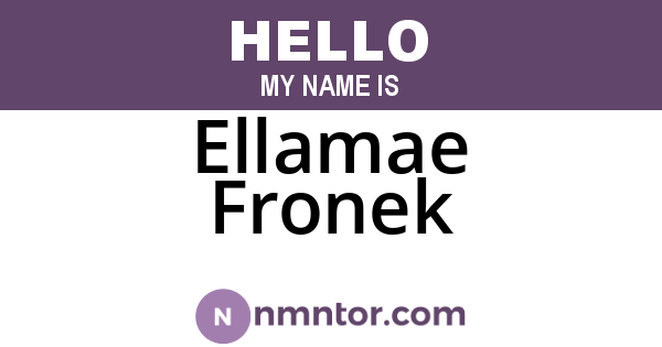 Ellamae Fronek