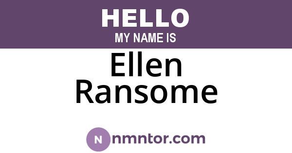 Ellen Ransome