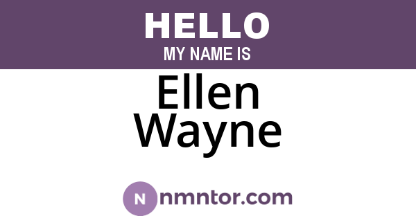 Ellen Wayne
