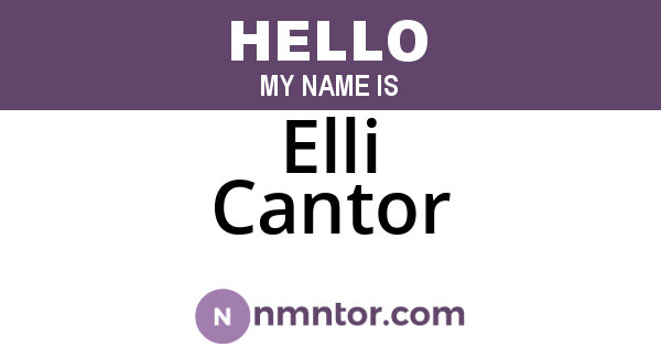 Elli Cantor