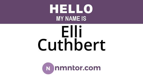 Elli Cuthbert