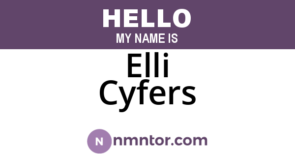 Elli Cyfers