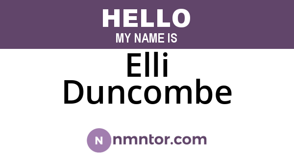 Elli Duncombe