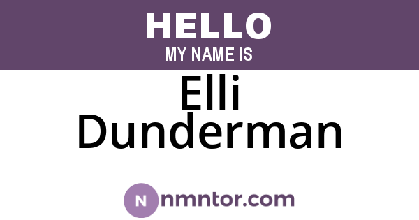 Elli Dunderman