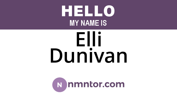 Elli Dunivan