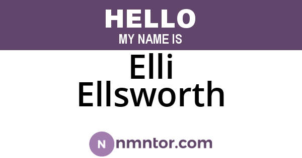 Elli Ellsworth