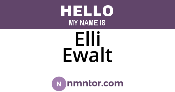Elli Ewalt