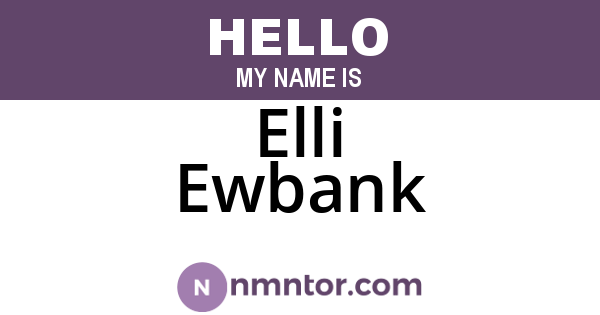 Elli Ewbank
