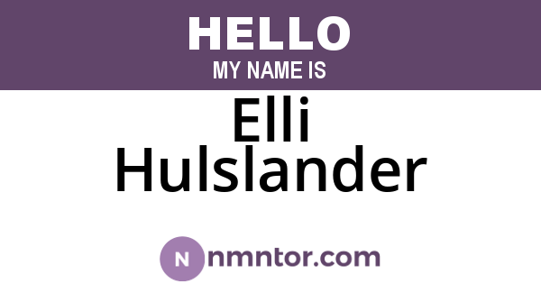 Elli Hulslander