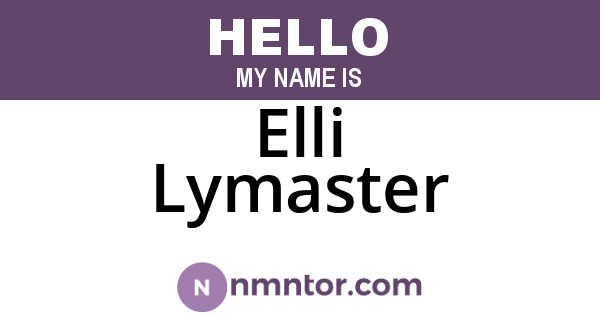 Elli Lymaster