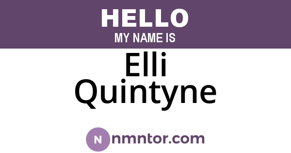 Elli Quintyne