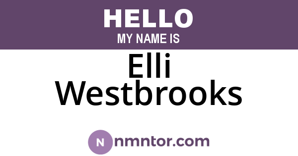 Elli Westbrooks