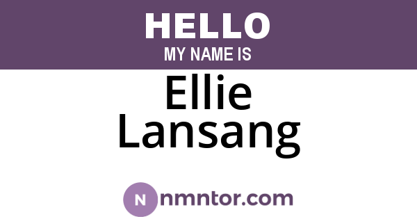 Ellie Lansang