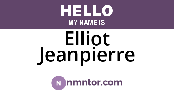 Elliot Jeanpierre