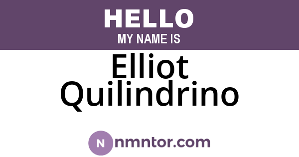 Elliot Quilindrino