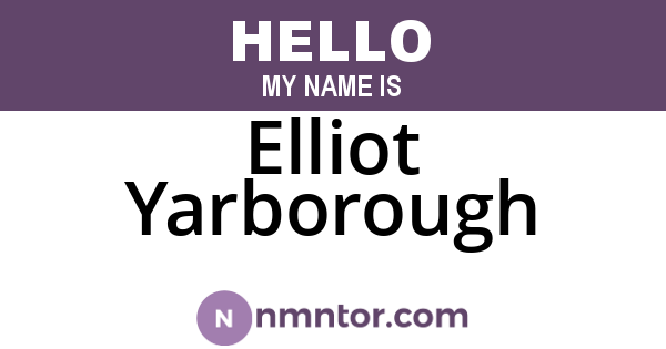 Elliot Yarborough