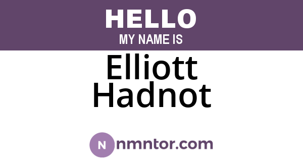 Elliott Hadnot