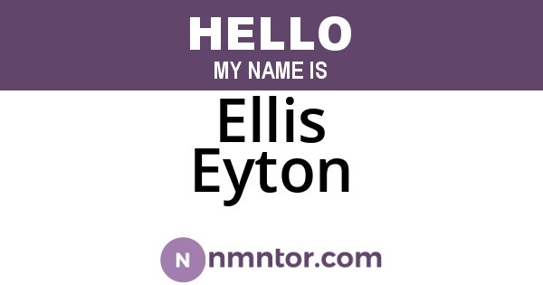 Ellis Eyton