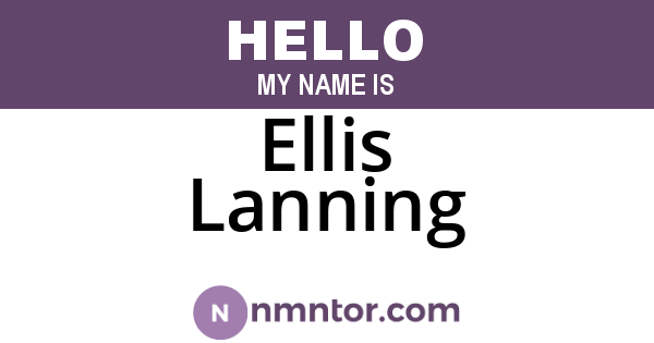 Ellis Lanning